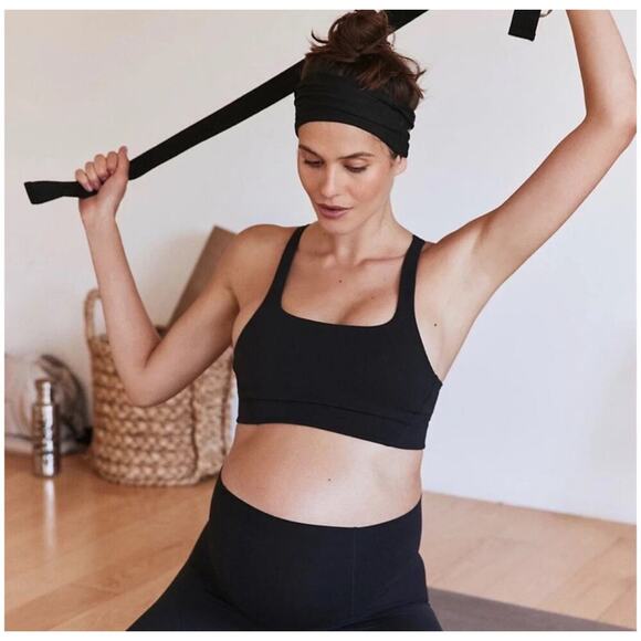 NWT Free People Movement x Hatch Never Better Square Neck Maternity Bra Black S - Picture 1 of 7